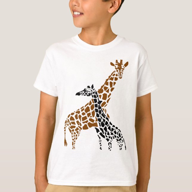 T-shirt Mère et enfant de girafe (Devant)