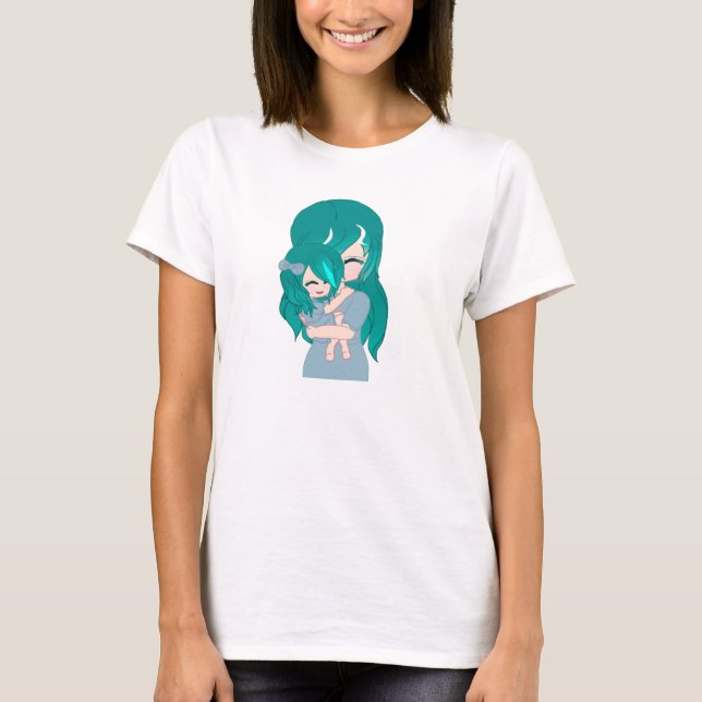 T-shirt mère et fille de dessin (Devant)