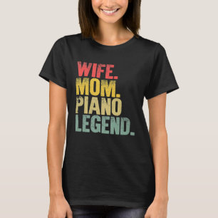 T-shirt Mère Femmes Drôle Cadeau Femme Maman Piano Légende
