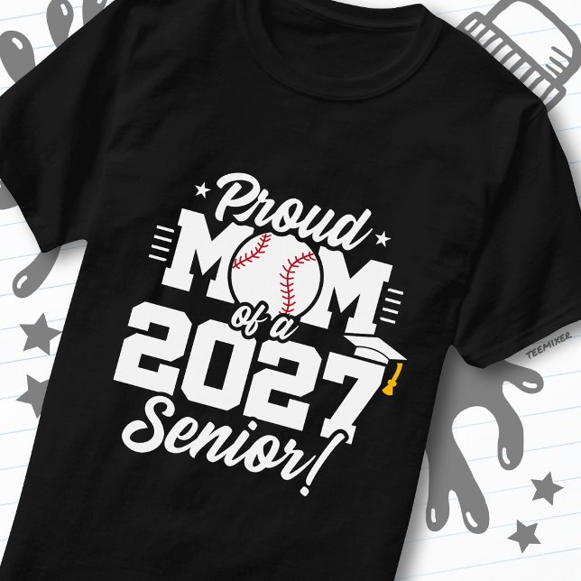 T-shirt Mère fière de la promotion 2027 diplômée de baseba (Créateur téléchargé)