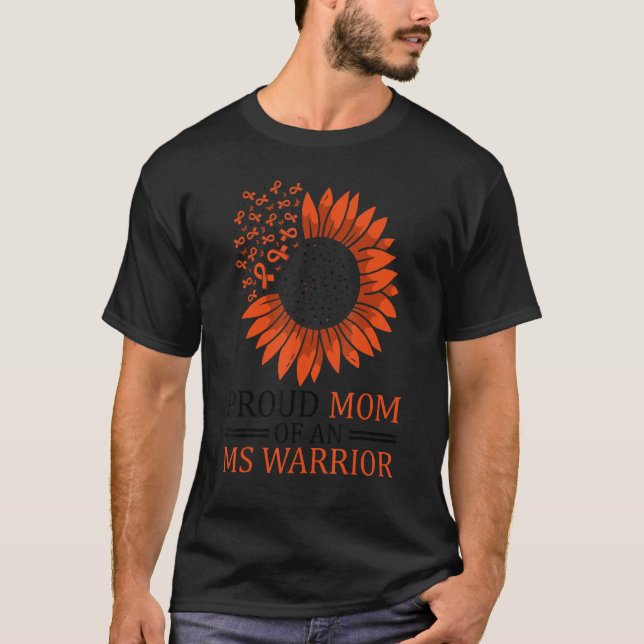 T-shirt Mère fière de sensibilisation à la SEP d'un guerri (Devant)