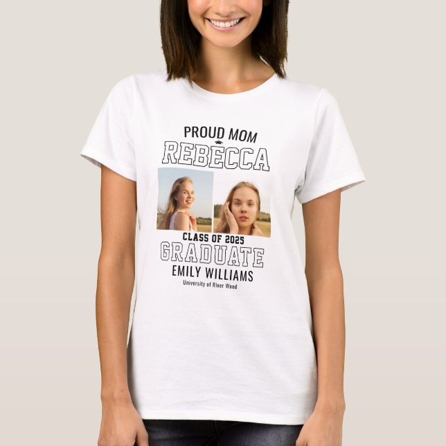 T-shirt Mère fière diplômée de la promotion 2025 personnal (Devant)