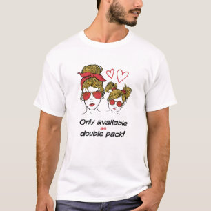 T-shirt Mère Fille Enfant Citation Amitié Amour Coeurs