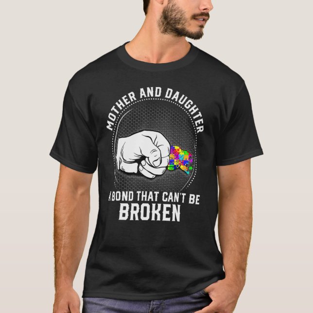 T-shirt Mère Fille Un Lien Incassable Autisme (Devant)