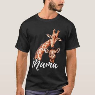 T-shirt Mère Fils Maman Fille Giraffe