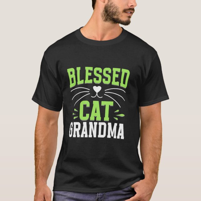 T-shirt Mère-grand chat bénie (Devant)