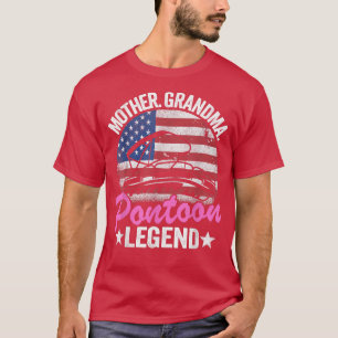 T-shirt Mère Grand-mère Ponton Légende Drapeau américain a