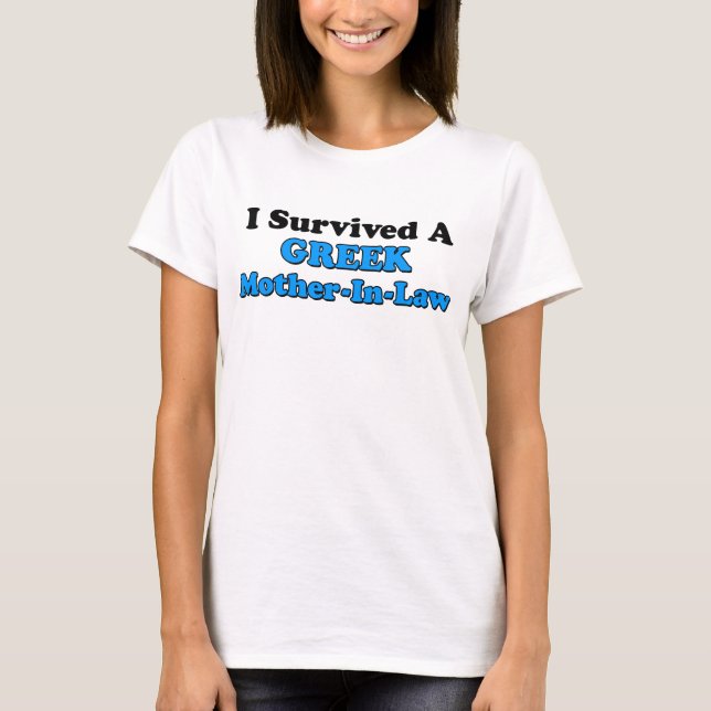 T-shirt Mère Grecque Survivante En Droit (Devant)