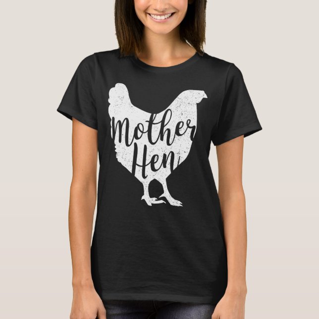 T-shirt Mère Hen Joyeux Fête des Mères mignonne poulet pou (Devant)