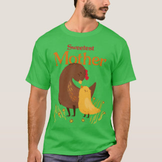T-shirt Mère la plus douce Hen et famille de poussins