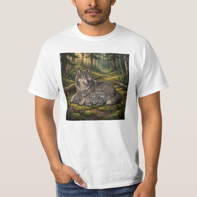 T-shirt Mère Louve Et Ses Petits (Devant)