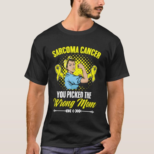 T-shirt Mère mal choisi Yellow Ribbon Warrior Sarcoma Can (Devant)