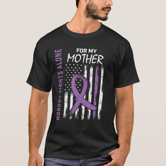 T-shirt Mère Maman Alzheimer Drapeau de sensibilisation Dé (Devant)