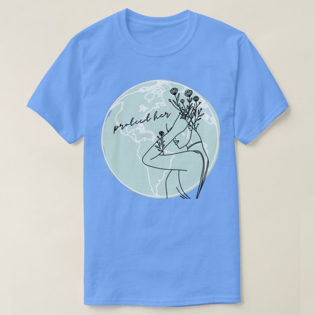 T-shirt Mère Nature Sauvez Notre Planète (Design devant)