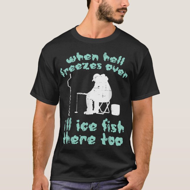 T-shirt Mère ours polaire pêche sur glace (Devant)