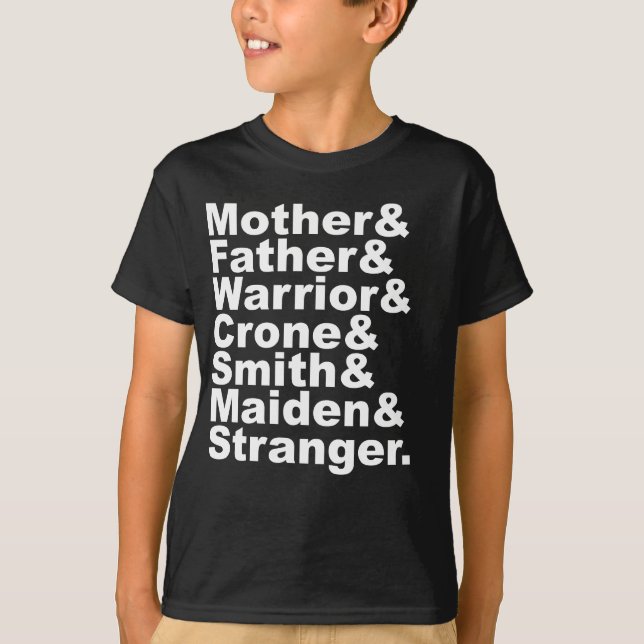 T-shirt Mère & Père & Guerrier & Crones & Forgeron & Vierg (Devant)