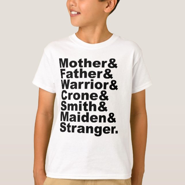 T-shirt Mère & Père & Guerrier & Crones & Forgeron & Vierg (Devant)