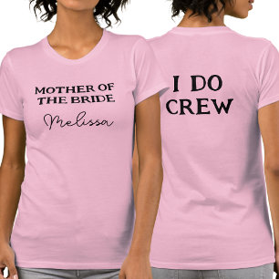 T-shirt Mère Personnalisée De La Mariée Nom Rose