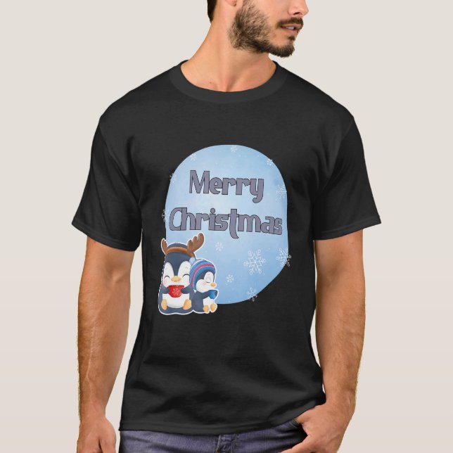 T-shirt Mère pingouin avec bébé 1 (Devant)