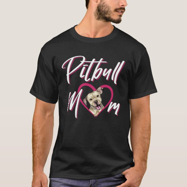 T-shirt Mère Pitbull Backprint Chien et Mères Chiennes (Devant)
