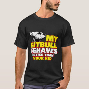 T-shirt Mère Pitbull Chien Animal Autocollant Collier Joue