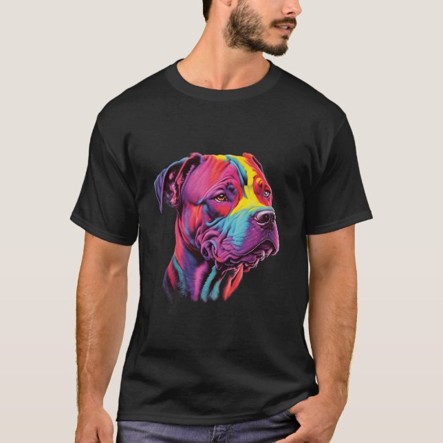 T-shirt Mère Pitbull Propriétaire de Pitbull Coloré (Devant)