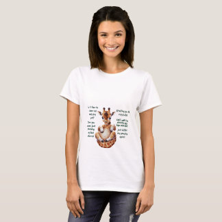 T-shirt Mère pour être Giraffe Fetus Messages Funny Green