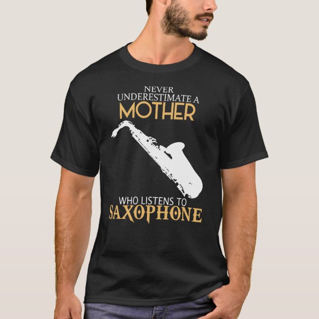 T-shirt Mère Qui Écoute Le Saxophone (Devant)