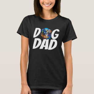 T-shirt Mère retriever doré coloré aquarelle papa chien M