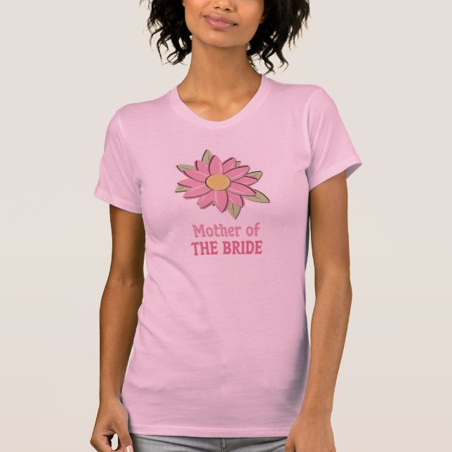 T-shirt Mère rose de fleur de la jeune mariée (Devant)