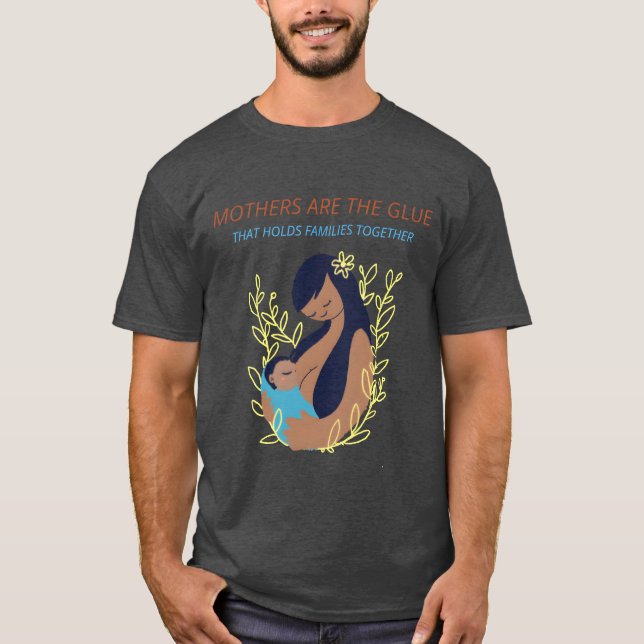 T-shirt Mères Arehe Gluehat détient un cadeau Familiesogét (Devant)