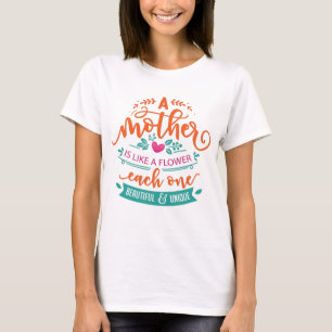 T-shirt Mères citation de jour mère est comme une fleur