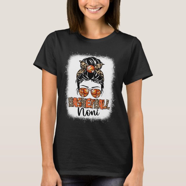 T-shirt Mères de chignon désordonné léopard Noni basket-ba (Devant)