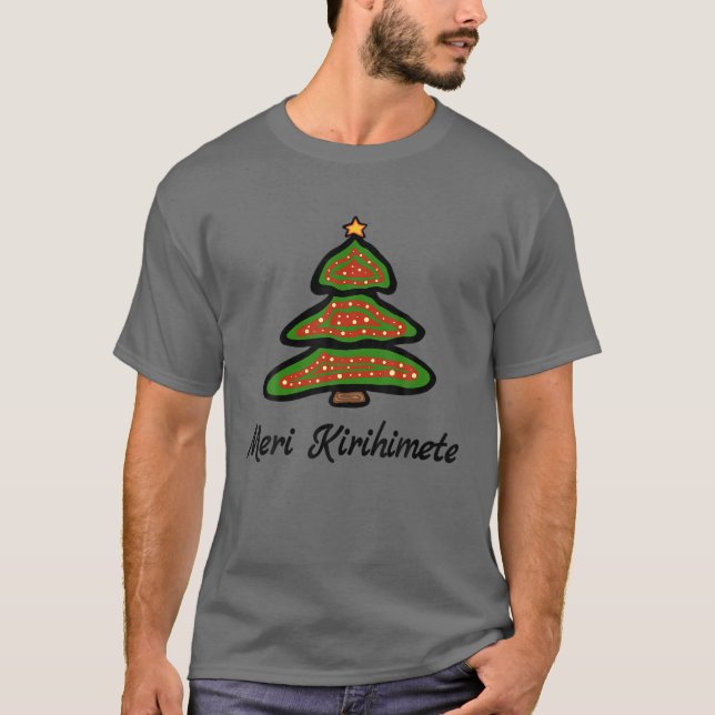 T-shirt Meri Kirihimete Te Reo Maori Joyeux Noël (Devant)