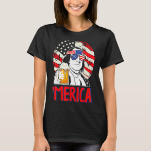 T-shirt Merica 4 juillet Beer Benjamin Franklin Usa Fla