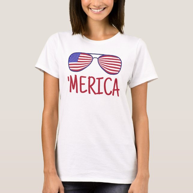 T-shirt 'Merica 4 juillet lunettes (Devant)
