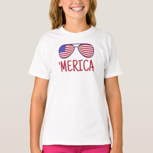 T-shirt Merica 4 juillet lunettes