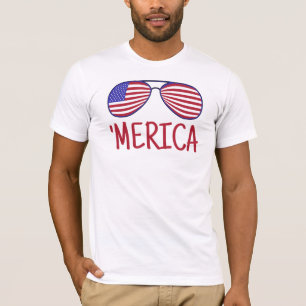 T-shirt Merica 4 juillet lunettes
