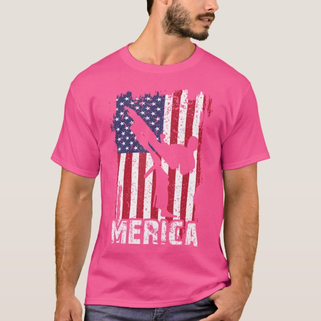 T-shirt Merica 4 juillet Taekwondo Usa Drapeau Patriotique (Devant)
