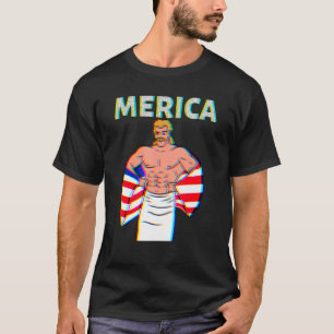 T-shirt Merica Américain Mullet Business En Premier