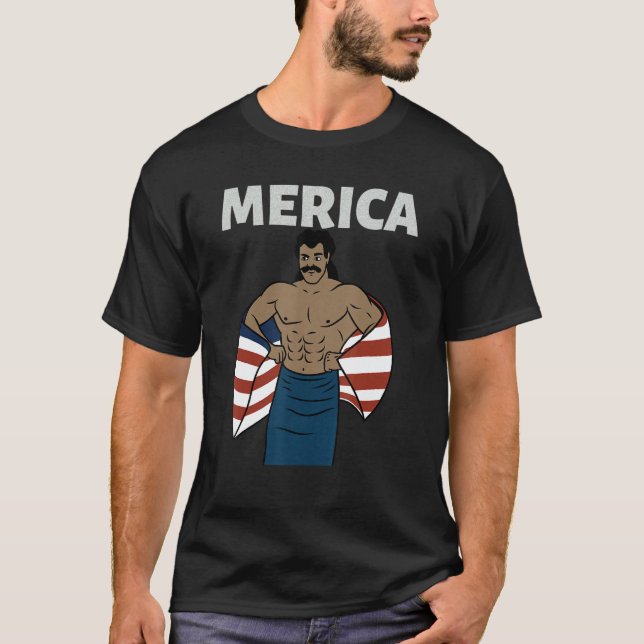 T-shirt Merica American Mullet Business In Front Party In  (Devant)