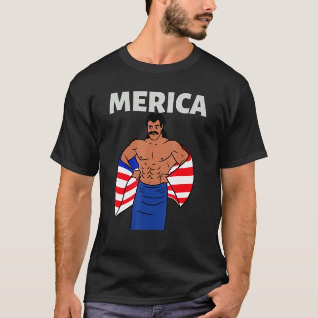 T-shirt Merica American Mullet Business In Front Party In  (Devant)