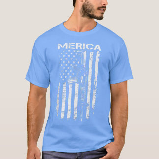 T-shirt MERICA AR15 2e amendement 4 juillet États-Unis Dra