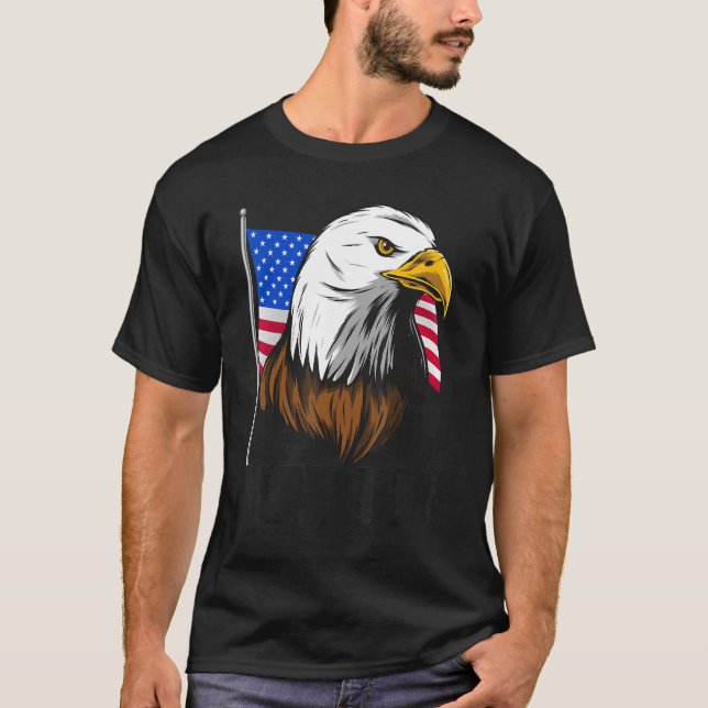 T-shirt Merica Bald Eagle Fête de l'Indépendance Quatrième (Devant)