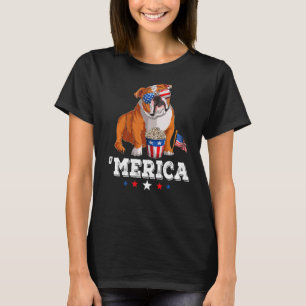 T-shirt Merica Bulldog 4 juillet États-Unis Drapeau améric