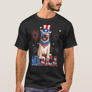 T-shirt Merica Carlin chien avec lunettes de soleil 4 juil