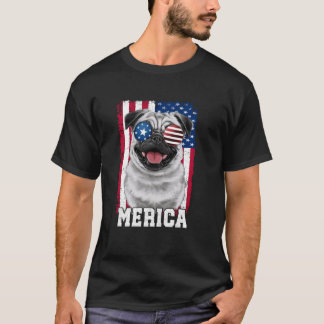 T-shirt Merica Carlin USA Drapeau Patriotique 4 juillet ch