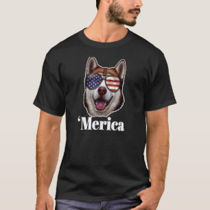 T-shirt Merica Chien Husky Sibérien Hommes Femmes Enfants 