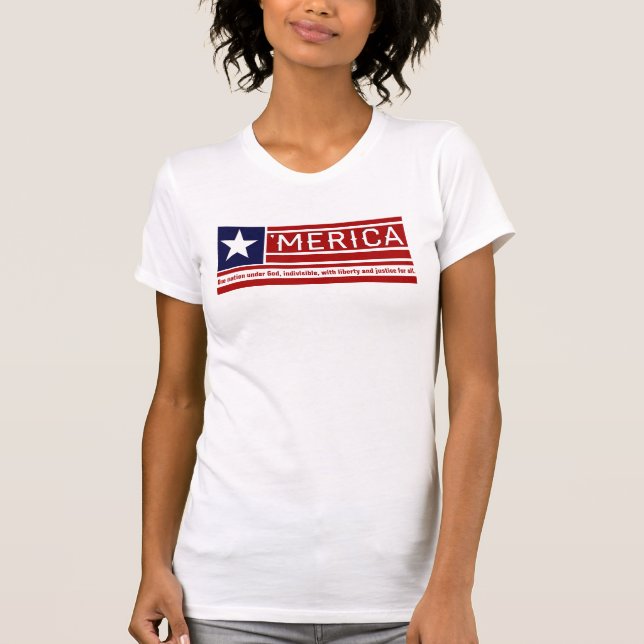 T-shirt 'Merica - conception de drapeau des Etats-Unis de (Devant)