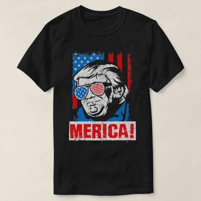T-shirt Merica Donald Trump États-Unis Drapeau électoral 2 (Design devant)